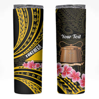 Personalised Tokelau Tokehega Day Skinny Tumbler Tokelauan Tatau Black Color LT14 Black - Polynesian Pride