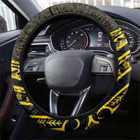 Tokelau Tokehega Day Steering Wheel Cover Tokelauan Tatau Black Color LT14 - Polynesian Pride