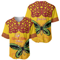 Personalised Tufi Tapa and Tattoo Festival Baseball Jersey PNG Oro Butterfly Tapa Pattern LT14 - Polynesian Pride