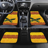 Personalised Tufi Tapa and Tattoo Festival Car Mats PNG Oro Butterfly Tapa Pattern LT14 Set 4pcs Yellow - Polynesian Pride
