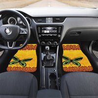 Personalised Tufi Tapa and Tattoo Festival Car Mats PNG Oro Butterfly Tapa Pattern LT14 Set 2pcs - Front Yellow - Polynesian Pride