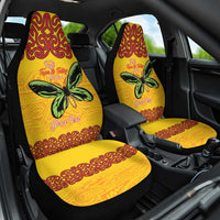 Personalised Tufi Tapa and Tattoo Festival Car Seat Cover PNG Oro Butterfly Tapa Pattern LT14 One Size Yellow - Polynesian Pride