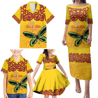 Personalised Tufi Tapa and Tattoo Festival Family Matching Puletasi and Hawaiian Shirt PNG Oro Butterfly Tapa Pattern LT14 - Polynesian Pride