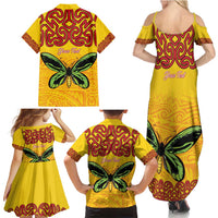 Personalised Tufi Tapa and Tattoo Festival Family Matching Summer Maxi Dress and Hawaiian Shirt PNG Oro Butterfly Tapa Pattern LT14 - Polynesian Pride