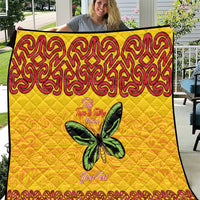 Personalised Tufi Tapa and Tattoo Festival Quilt PNG Oro Butterfly Tapa Pattern LT14 Yellow - Polynesian Pride