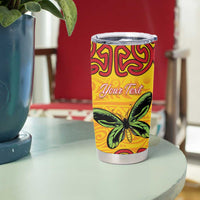 Personalised Tufi Tapa and Tattoo Festival Tumbler Cup PNG Oro Butterfly Tapa Pattern LT14 - Polynesian Pride
