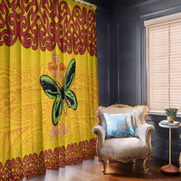 Personalised Tufi Tapa and Tattoo Festival Window Curtain PNG Oro Butterfly Tapa Pattern LT14 - Polynesian Pride