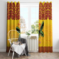 Personalised Tufi Tapa and Tattoo Festival Window Curtain PNG Oro Butterfly Tapa Pattern LT14 - Polynesian Pride