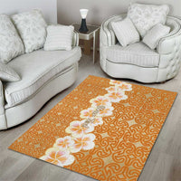 Personalised Tufi Tapa and Tattoo Festival Area Rug Oro Tapa Cloth With Plumeria LT14 - Polynesian Pride
