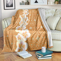 Personalised Tufi Tapa and Tattoo Festival Blanket Oro Tapa Cloth With Plumeria LT14 Brown - Polynesian Pride