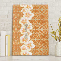 Personalised Tufi Tapa and Tattoo Festival Canvas Wall Art Oro Tapa Cloth With Plumeria LT14 Without Frame Brown - Polynesian Pride