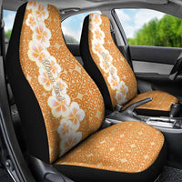 Personalised Tufi Tapa and Tattoo Festival Car Seat Cover Oro Tapa Cloth With Plumeria LT14 - Polynesian Pride