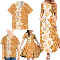 Personalised Tufi Tapa and Tattoo Festival Family Matching Summer Maxi Dress and Hawaiian Shirt Oro Tapa Cloth With Plumeria LT14 - Polynesian Pride