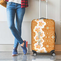Personalised Tufi Tapa and Tattoo Festival Luggage Cover Oro Tapa Cloth With Plumeria LT14 - Polynesian Pride