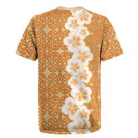 Personalised Tufi Tapa and Tattoo Festival Rugby Jersey Oro Tapa Cloth With Plumeria LT14 - Polynesian Pride