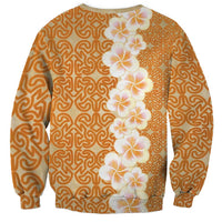 Personalised Tufi Tapa and Tattoo Festival Sweatshirt Oro Tapa Cloth With Plumeria LT14 - Polynesian Pride