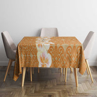 Personalised Tufi Tapa and Tattoo Festival Tablecloth Oro Tapa Cloth With Plumeria LT14 - Polynesian Pride