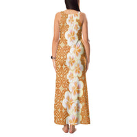 Personalised Tufi Tapa and Tattoo Festival Tank Maxi Dress Oro Tapa Cloth With Plumeria LT14 - Polynesian Pride