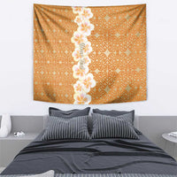 Personalised Tufi Tapa and Tattoo Festival Tapestry Oro Tapa Cloth With Plumeria LT14 - Polynesian Pride