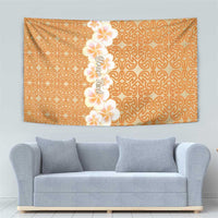 Personalised Tufi Tapa and Tattoo Festival Tapestry Oro Tapa Cloth With Plumeria LT14 - Polynesian Pride