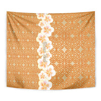 Personalised Tufi Tapa and Tattoo Festival Tapestry Oro Tapa Cloth With Plumeria LT14 - Polynesian Pride
