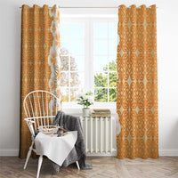 Personalised Tufi Tapa and Tattoo Festival Window Curtain Oro Tapa Cloth With Plumeria LT14 - Polynesian Pride