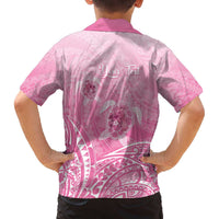 Personalised Polynesia Breast Cancer Awareness Family Matching Puletasi and Hawaiian Shirt No One Fights Alone Turtle Ribbon - Pink Version LT14 - Polynesian Pride