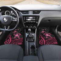 Personalised Polynesia Breast Cancer Awareness Car Mats No One Fights Alone Turtle Ribbon - Black Version