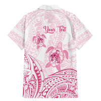 Personalised Polynesia Breast Cancer Awareness Family Matching Mermaid Dress and Hawaiian Shirt No One Fights Alone Turtle Ribbon - White Version LT14 - Polynesian Pride