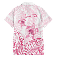 Personalised Polynesia Breast Cancer Awareness Family Matching Puletasi and Hawaiian Shirt No One Fights Alone Turtle Ribbon - White Version LT14 - Polynesian Pride