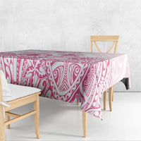 Personalised Polynesia Breast Cancer Awareness Tablecloth No One Fights Alone Turtle Ribbon - White Version LT14 - Polynesian Pride