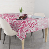 Personalised Polynesia Breast Cancer Awareness Tablecloth No One Fights Alone Turtle Ribbon - White Version LT14 - Polynesian Pride