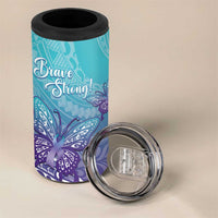 Polynesia Suicide Prevention Month 4 in 1 Can Cooler Tumbler Butterfly Purple And Teal Ribbon Tomorrow Needs You LT14 - Polynesian Pride