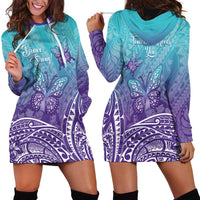 Polynesia Suicide Prevention Month Hoodie Dress Butterfly Purple And Teal Ribbon Tomorrow Needs You LT14 - Polynesian Pride