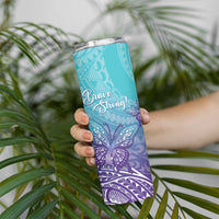 Polynesia Suicide Prevention Month Skinny Tumbler Butterfly Purple And Teal Ribbon Tomorrow Needs You LT14 - Polynesian Pride
