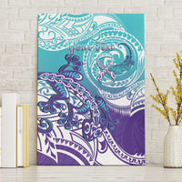 Personalised New Zealand Suicide Prevention Month Canvas Wall Art You Matter NZ Fern With Maori Koru Lizard LT14 Without Frame Teal - Polynesian Pride