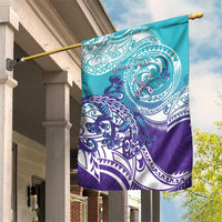 Personalised New Zealand Suicide Prevention Month Garden Flag You Matter NZ Fern With Maori Koru Lizard LT14 House Flag Teal - Polynesian Pride