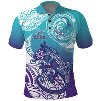 Personalised New Zealand Suicide Prevention Month Polo Shirt You Matter NZ Fern With Maori Koru Lizard LT14 Teal - Polynesian Pride
