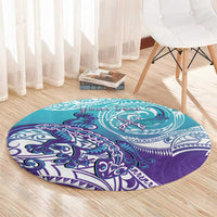 Personalised New Zealand Suicide Prevention Month Round Carpet You Matter NZ Fern With Maori Koru Lizard LT14 - Polynesian Pride