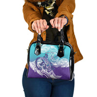 Personalised New Zealand Suicide Prevention Month Shoulder Handbag You Matter NZ Fern With Maori Koru Lizard LT14 One Size Teal - Polynesian Pride