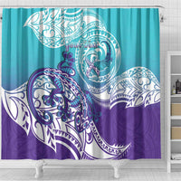 Personalised New Zealand Suicide Prevention Month Shower Curtain You Matter NZ Fern With Maori Koru Lizard LT14 - Polynesian Pride