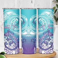 Personalised New Zealand Suicide Prevention Month Skinny Tumbler You Matter NZ Fern With Maori Koru Lizard LT14 - Polynesian Pride
