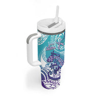Personalised New Zealand Suicide Prevention Month Tumbler With Handle You Matter NZ Fern With Maori Koru Lizard LT14 - Polynesian Pride