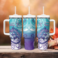 Personalised New Zealand Suicide Prevention Month Tumbler With Handle You Matter NZ Fern With Maori Koru Lizard LT14 - Polynesian Pride