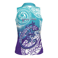Personalised New Zealand Suicide Prevention Month Women Sleeveless Polo Shirt You Matter NZ Fern With Maori Koru Lizard LT14 - Polynesian Pride