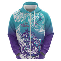 Personalised New Zealand Suicide Prevention Month Zip Hoodie You Matter NZ Fern With Maori Koru Lizard LT14 - Polynesian Pride