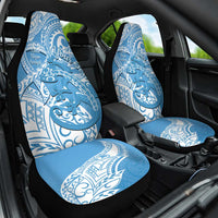 Personalised New Zealand Autism Awareness Car Seat Cover NZ Fern With Maori Koru Lizard LT14 One Size Blue - Polynesian Pride