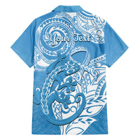 Personalised New Zealand Autism Awareness Family Matching Off Shoulder Short Dress and Hawaiian Shirt NZ Fern With Maori Koru Lizard LT14 - Polynesian Pride