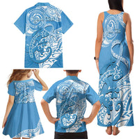 Personalised New Zealand Autism Awareness Family Matching Tank Maxi Dress and Hawaiian Shirt NZ Fern With Maori Koru Lizard LT14 - Polynesian Pride