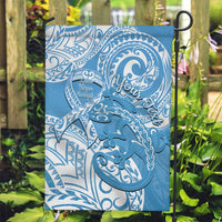 Personalised New Zealand Autism Awareness Garden Flag NZ Fern With Maori Koru Lizard LT14 Garden Flag Blue - Polynesian Pride